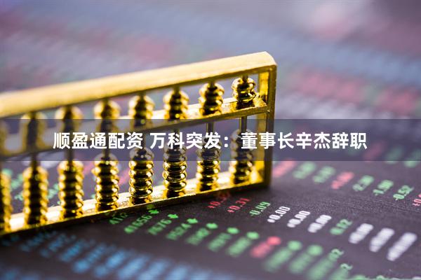 顺盈通配资 万科突发：董事长辛杰辞职