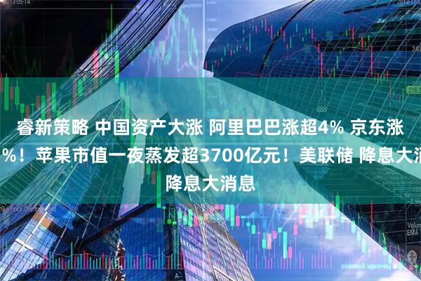睿新策略 中国资产大涨 阿里巴巴涨超4% 京东涨超3%！苹果市值一夜蒸发超3700亿元！美联储 降息大消息