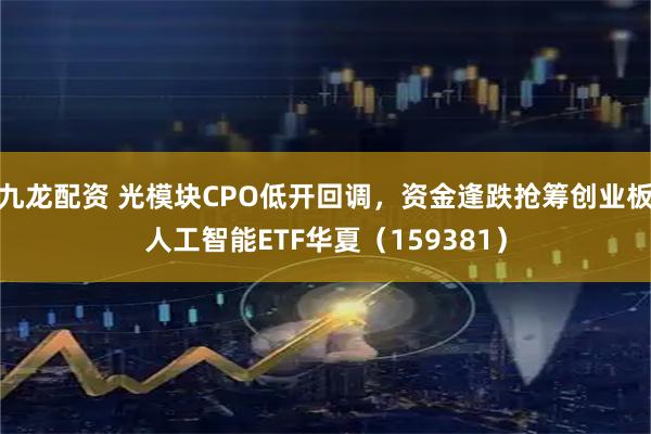 九龙配资 光模块CPO低开回调，资金逢跌抢筹创业板人工智能ETF华夏（159381）